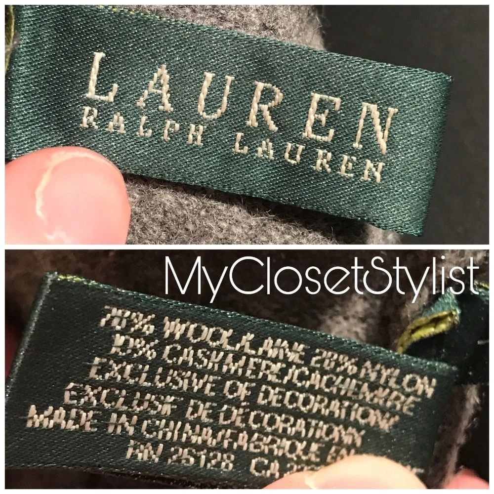Ralph Lauren Cashmere TEXTING Phone Tech Touch Gloves! Grey os wool